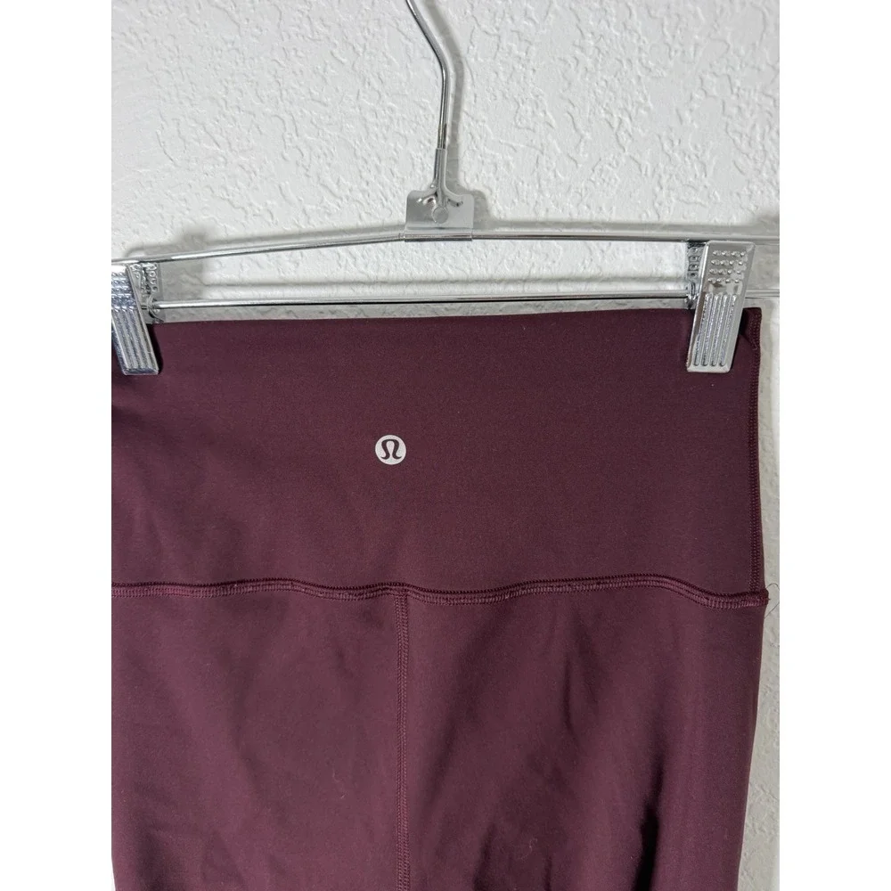 Lululemon High Rise Leggings Burgundy Full Length Yoga Pants Women's Size 4